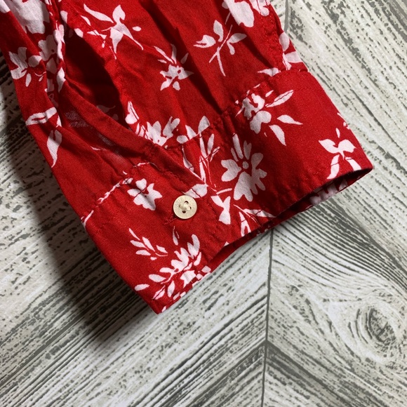 Lauren Ralph Lauren • Women Red Floral Button Up - Picture 2 of 7